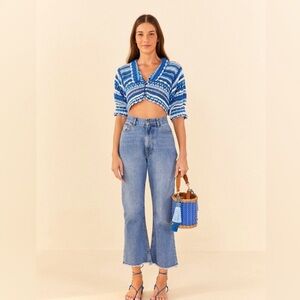 Farm Rio Light Wash Carrot Denim Pants